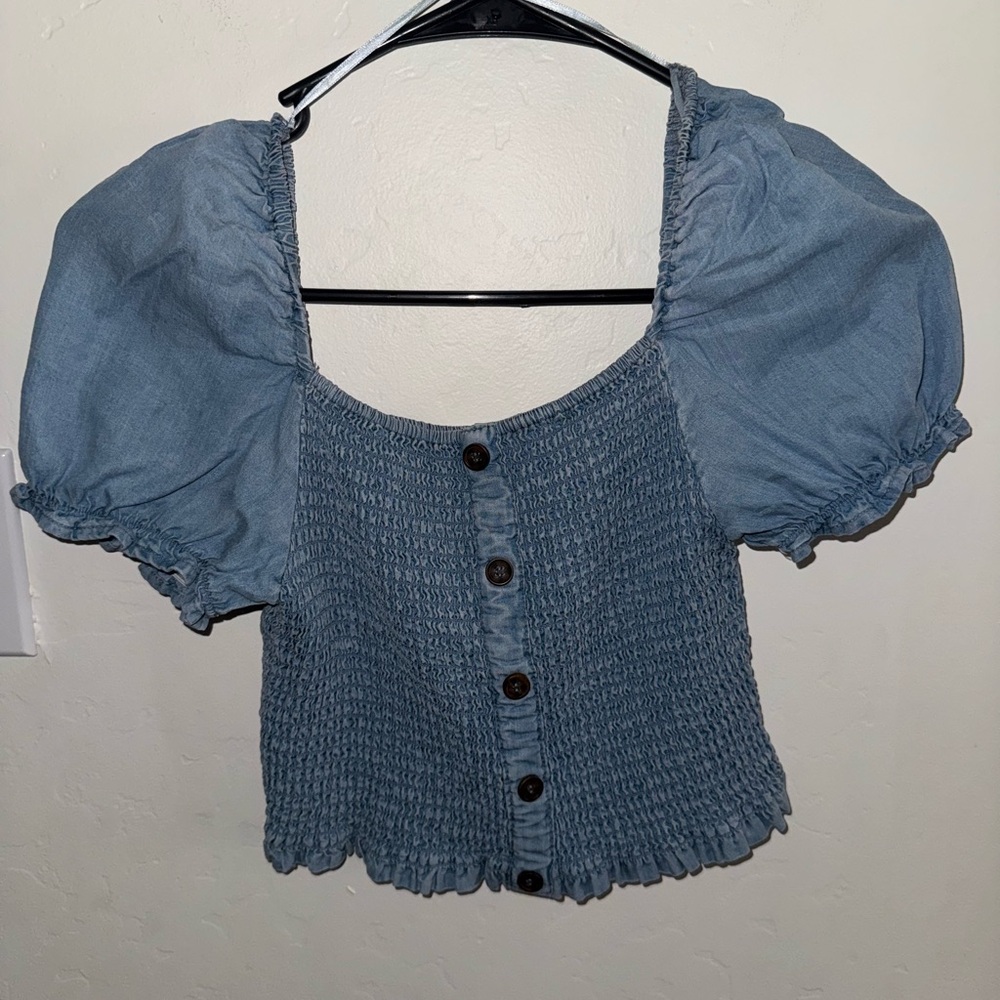 Women Denim-Like Top
